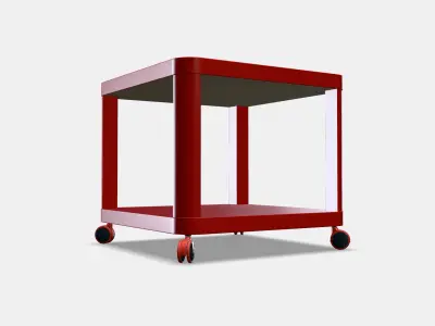TINGBY Side table on castors 2 Low-poly 3D model