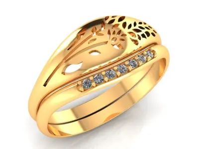 Women Ring 26 stylish Egagement ring band pair for women 3D print model