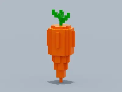 Voxel Carrot Low-poly 3D model