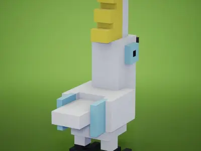 Voxel - Cockatoo Parrot Low-poly 3D model