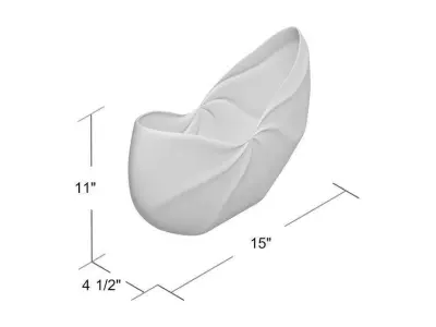 Varix Silver Aluminum Table Vase 3D model