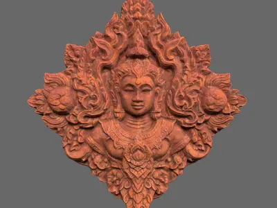 Low poly Asia Temple Decor - 231005 Low-poly 3D model