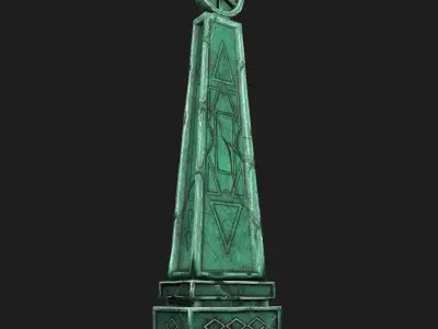 Tomb stone  Low-poly 3D model