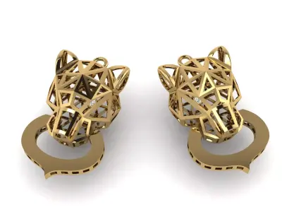 Leopard or Panther head set 3D print model