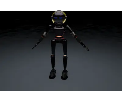 Humanoid low poly robot Free 3D model