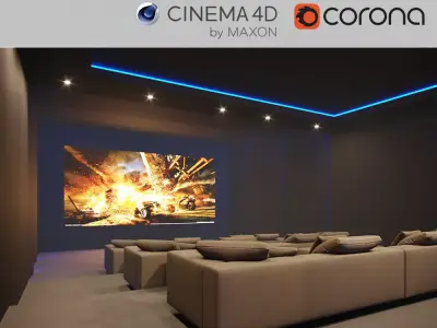 Corona - C4D scene files - Luxury Home Cinema 3D model