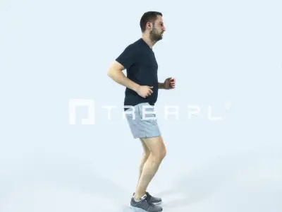 Portrait 07E Running Jogging Football Sports Man Low-poly 3D model