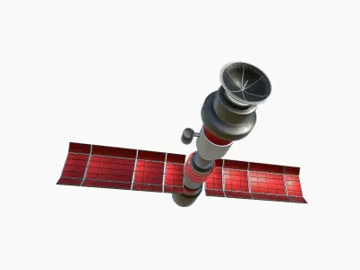 Satellite C04 Steel Red - SciFi Space Design Free low-poly 3D model
