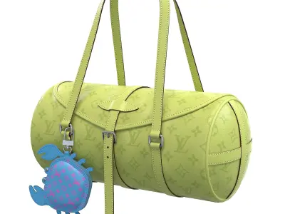 Louis Vuitton Papillon Bag Green Low-poly 3D model