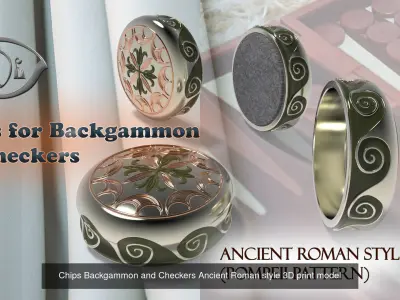 Chips for Backgammon and Checkers 3D printabl collection 3D Model Pack