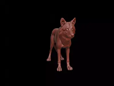 Wolf Animal Sculpture 3D print model