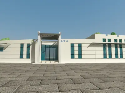 Sports Building Concept Design Low-poly 3D model