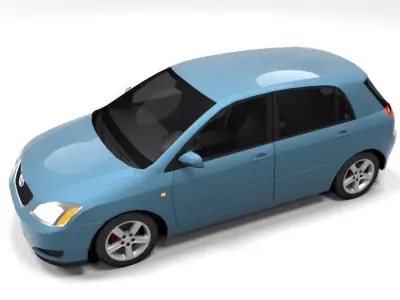 TOYOTA COROLLA 2002 5DR LOWPOLY  Low-poly 3D model
