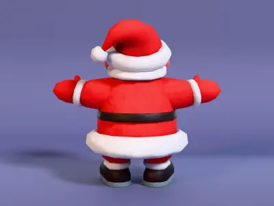 LowPoly Cartoon Santa Claus with Rig Low-poly 3D model