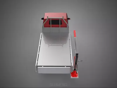 ATTACHMENT HYDRAULIC LIFT JIB CRANE WINCH WIDE DECK PICKUP TRUCK 3D model