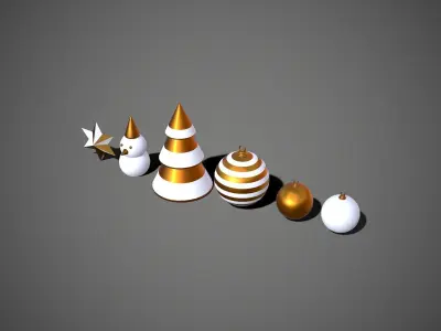 Christmas Happy New Year Decoration Props 3D model
