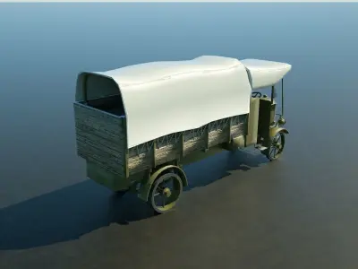 WW1 Military Truck Low-poly 3D model