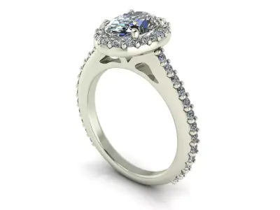 Women Diamond Wedding Ring R2 3D print model
