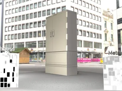 Electrical Distribution Cabinet 12 Low-poly 3D model