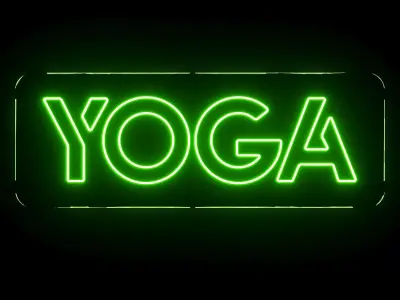 Yoga Neon Sign 3D model purchase