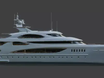 Luxury Christmas Edition Sport Yacht 3D Model 3D model