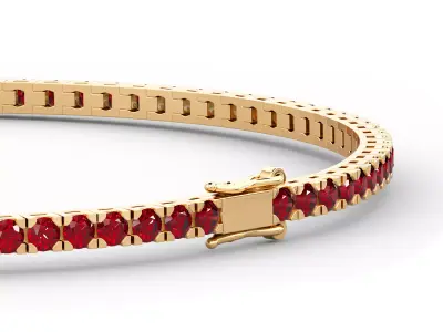 Diamond Tennis Bracelet 2mm 3D print model