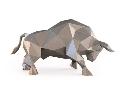 Low Poly Bull polygonal Low-poly 3D model