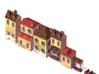 Stylized Houses LITE version 3D model