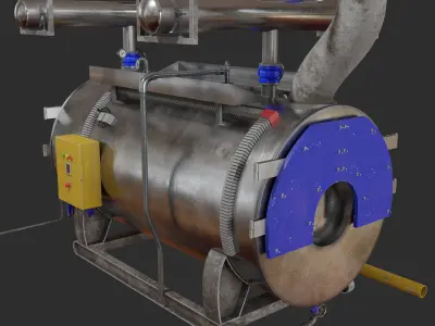 Boiler and Domestic hot water Tank 3D model