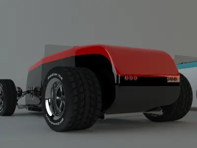 custom 32 coupe low poly Low-poly 3D model