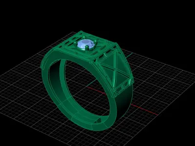 Print Ready STL 3DM  Gents Rings Diamond Men Ring  3D print model 126