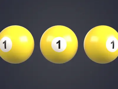 Billiard Balls Set Low-poly 3D model