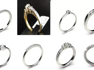 8 Latest Solitaire Woman Diamond Ring  3D print model