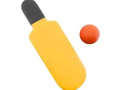 3d cricket ball on white background 3D model