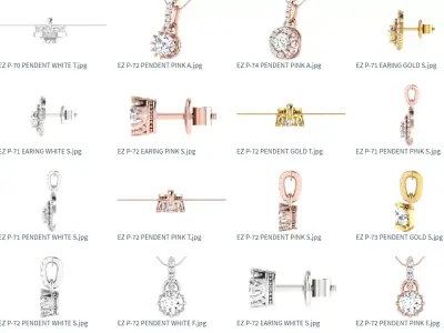 57 pendants and EARING NEW 3D print model