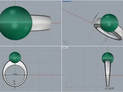 pearl ring model 330 3D print model