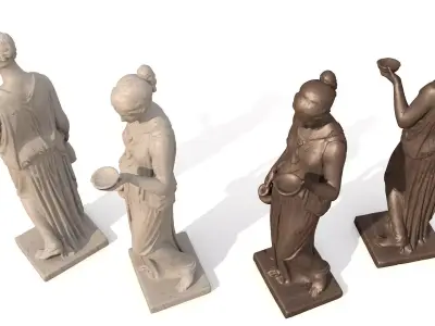 Hebe Classical Greek Sculpture PBR materials 3D model