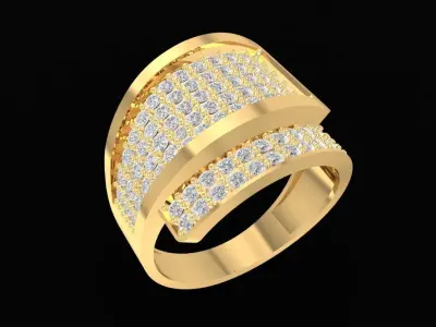 Luxury Pave Diamond Men Ring 1242 3D print model