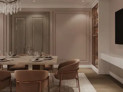 hotelroom interior design style neoclassical 3D model