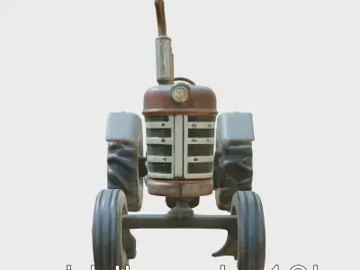 Rusted Abandoned Tractor Post-Apocalyptic Model Low-poly 3D model