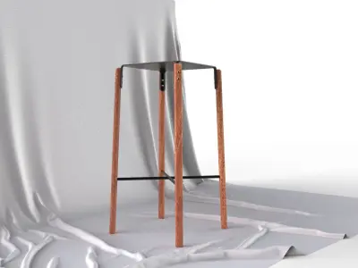 Minimalistic Scandinavian Design Bar Stool 3D model