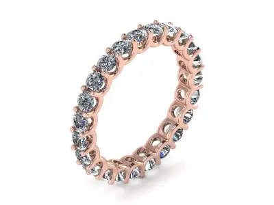 U Shaped Eternity Ring 2 point 8 mm stone size swiss 20 and EU60 3D print model
