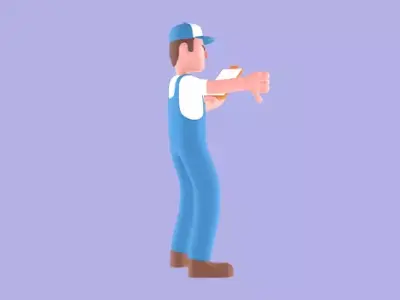 Stylized 3D Angry Mechanic Character - Cartoon Worker 3D model