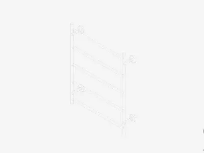 Towel Rail - Ladder - Luxury - Round - 550 - Round Plate Low-poly 3D model