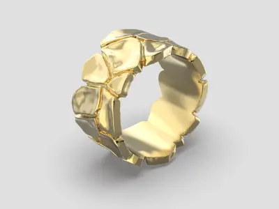 R 173 Sculptural wedding band ring 3D print model