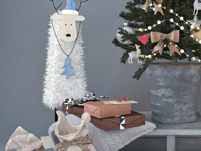 Christmas decorative set 3D model buy