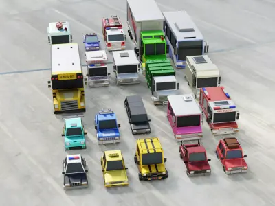 Cars Pack Low-poly  Low-poly 3D model