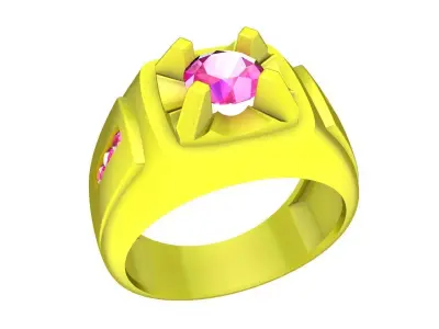 A7605 Luxury Korean Style Diamond Men Ring 3D print model
