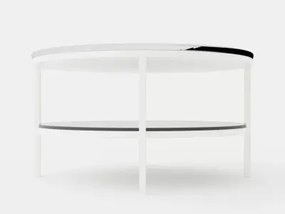 Marise Coffee Table 80 Cm Around White Steel Low-poly 3D model