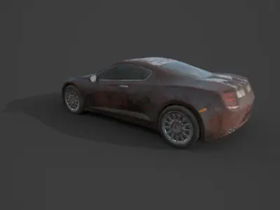 Generic Sport Car 01 Rusty Black Low-poly 3D model